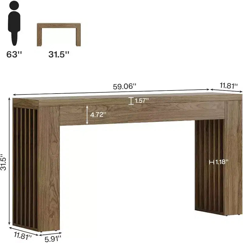 Console da 59 pollici per soggiorno, stile rustico