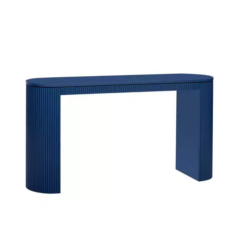 Consolle stretta con gambe curve e piano spesso