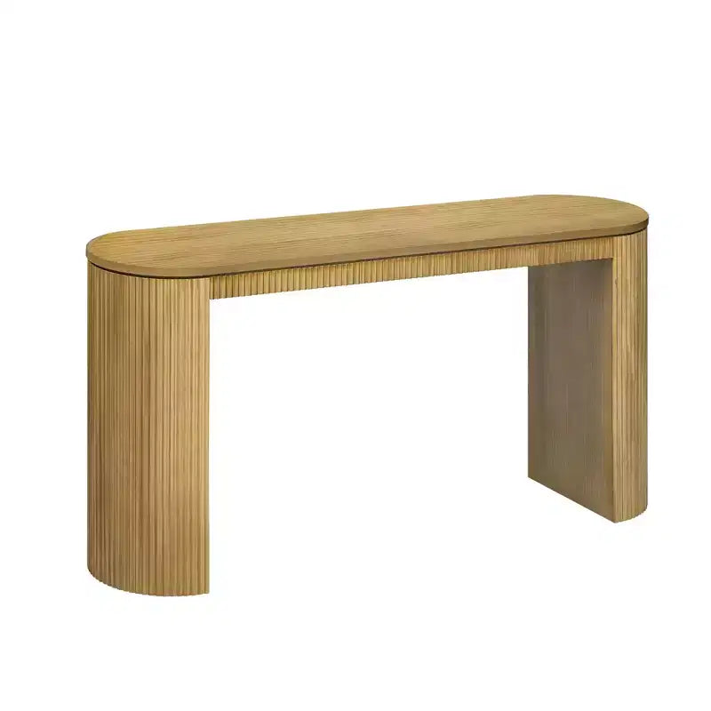 Consolle stretta con gambe curve e piano spesso