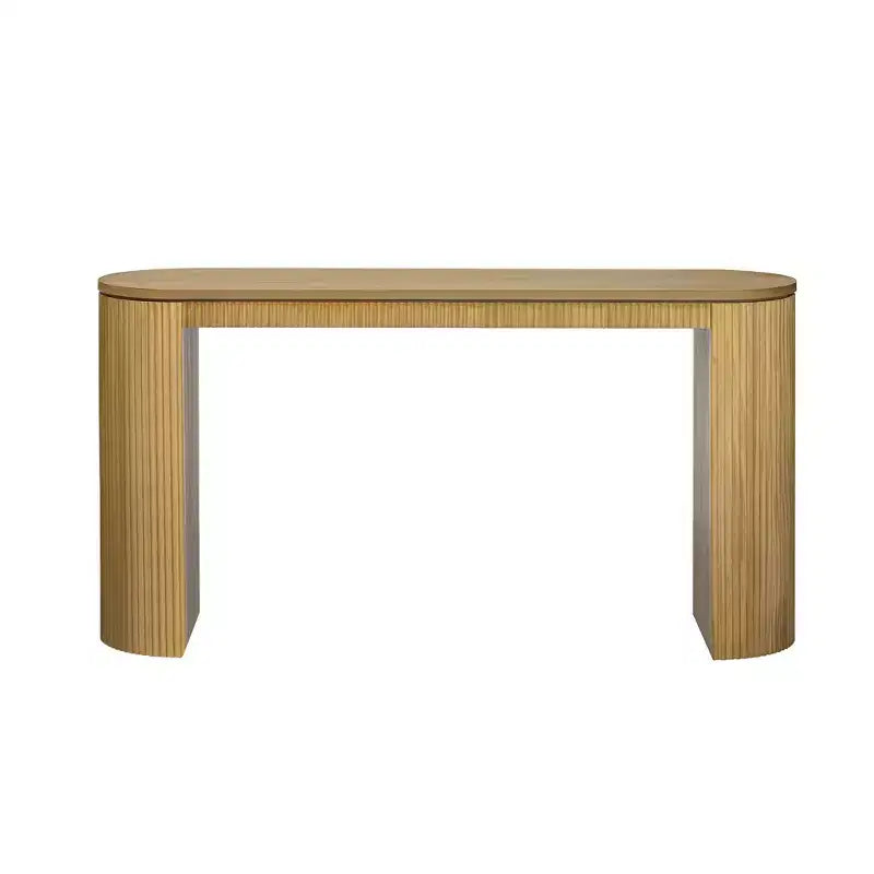 Consolle stretta con gambe curve e piano spesso