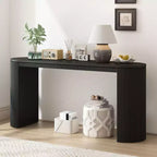 Consolle stretta con gambe curve e piano spesso