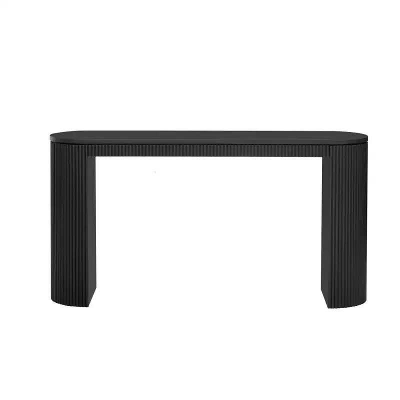 Consolle stretta con gambe curve e piano spesso