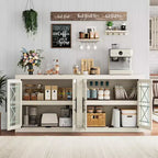 Mobile buffet da 70,8 pollici con 4 ante in vetro