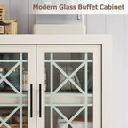 Mobile buffet da 70,8 pollici con 4 ante in vetro