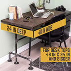 Scrivania in stile industriale con struttura in tubi d'acciaio, 114 cm