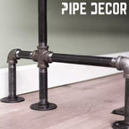 Scrivania in stile industriale con struttura in tubi d'acciaio, 114 cm
