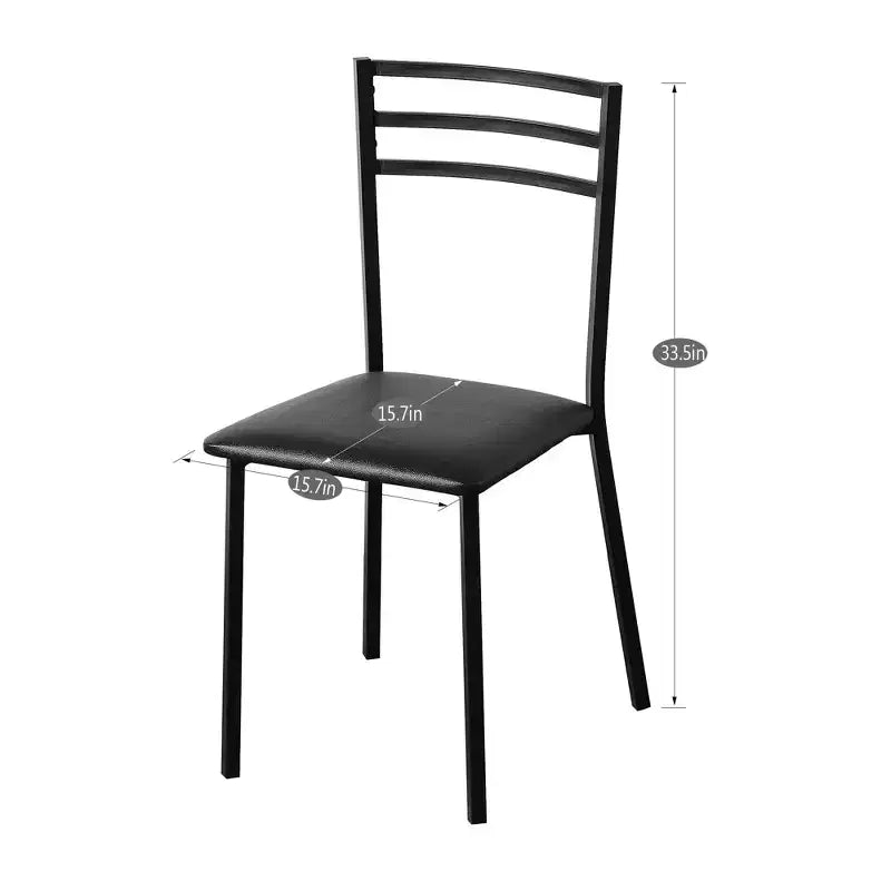 Set da 2 o 4 sedie da pranzo imbottite con schienale alto a listelli in metallo, nere
