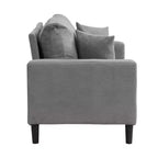 Divanetto Moderno Imbottito con Struttura in Legno per Piccoli Spazi, Grigio Chiaro