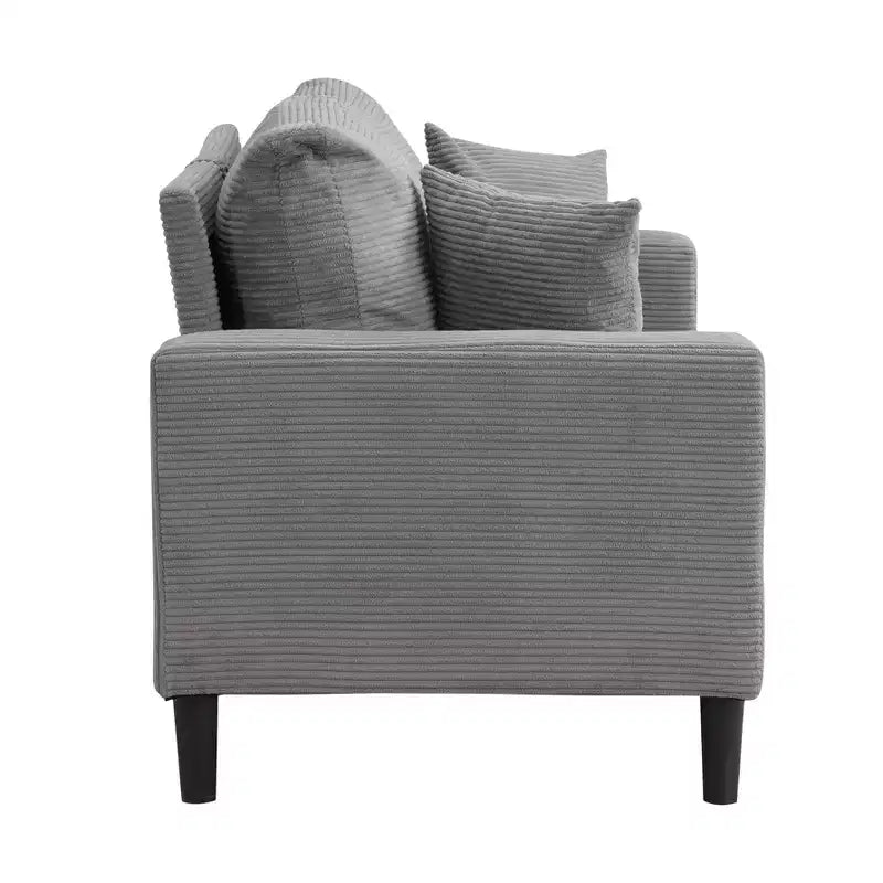 Divanetto Moderno Imbottito con Struttura in Legno per Piccoli Spazi, Grigio Chiaro