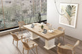 Famapy Multi - Scene Wooden Table Dining/Office Table Desk: Dual - Column Design, Spacious Surface  Perfect for Office & Dining