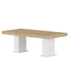 Tavolo da pranzo/ufficio in legno multi-scena Famapy: design a doppia colonna, superficie spaziosa, perfetto per ufficio e sala da pranzo