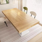 Tavolo da pranzo/ufficio in legno multi-scena Famapy: design a doppia colonna, superficie spaziosa, perfetto per ufficio e sala da pranzo