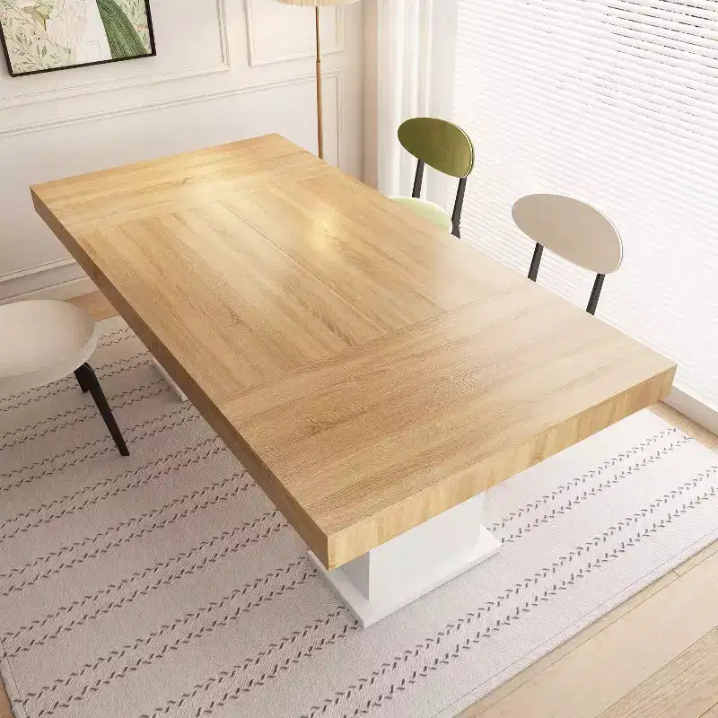 Tavolo da pranzo/ufficio in legno multi-scena Famapy: design a doppia colonna, superficie spaziosa, perfetto per ufficio e sala da pranzo