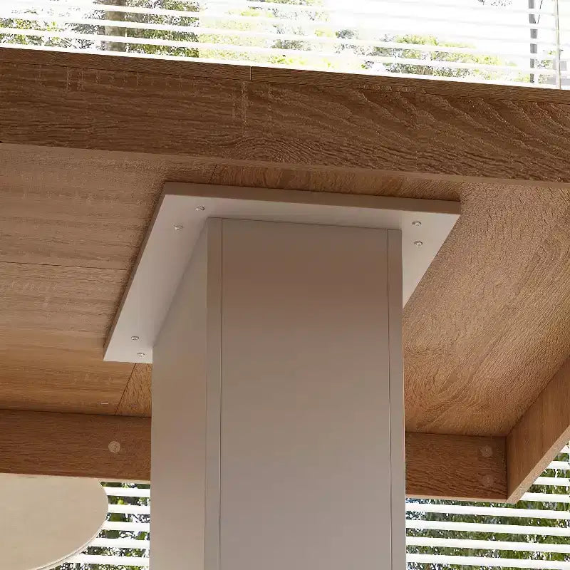 Tavolo da pranzo/ufficio in legno multi-scena Famapy: design a doppia colonna, superficie spaziosa, perfetto per ufficio e sala da pranzo