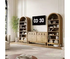 Mobile scarpiera ad arco alto 180 cm per ingresso, organizer per scarpe in legno a 7 ripiani con mensole regolabili, mobile espositivo moderno per corridoio e camera da letto