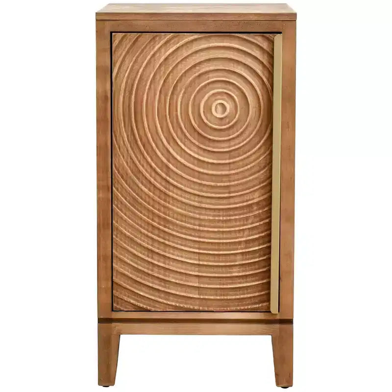 Tavolino d'appoggio Geometric Ripple con vano contenitore, 42 x 36 x 79 cm, finitura naturale