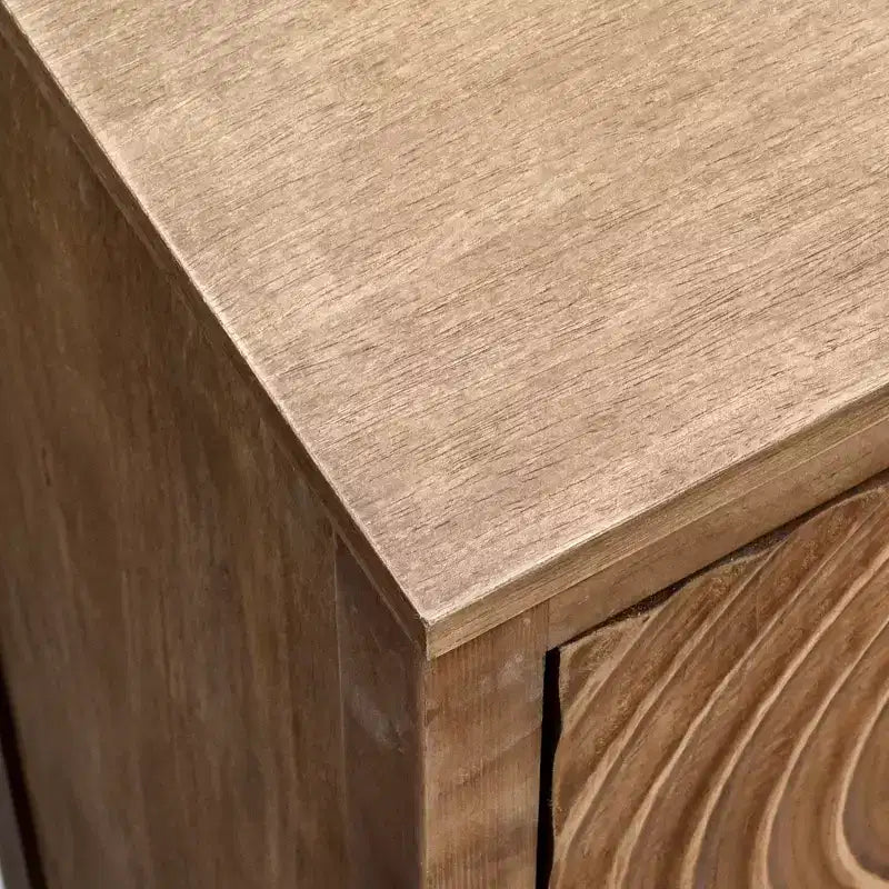 Tavolino d'appoggio Geometric Ripple con vano contenitore, 42 x 36 x 79 cm, finitura naturale
