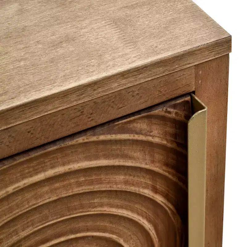 Tavolino d'appoggio Geometric Ripple con vano contenitore, 42 x 36 x 79 cm, finitura naturale