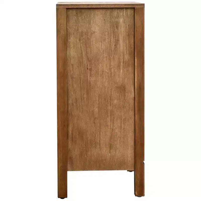 Tavolino d'appoggio Geometric Ripple con vano contenitore, 42 x 36 x 79 cm, finitura naturale