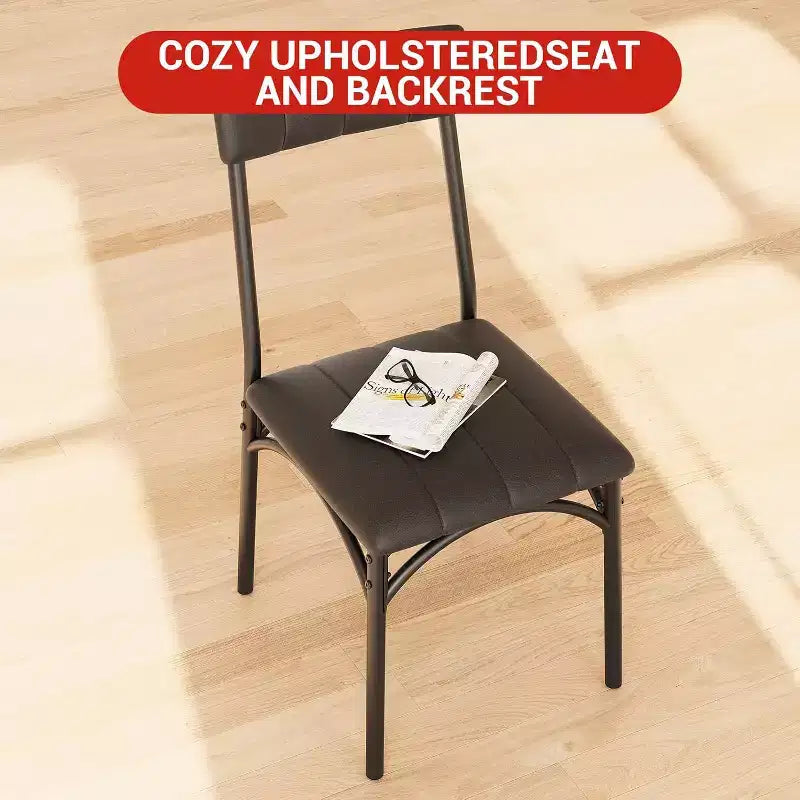 Set di 4 sedie da pranzo in stile industriale - Sedie da pranzo ergonomiche e spesse per cucina e angolo colazione, mobili per appartamento con telaio in legno