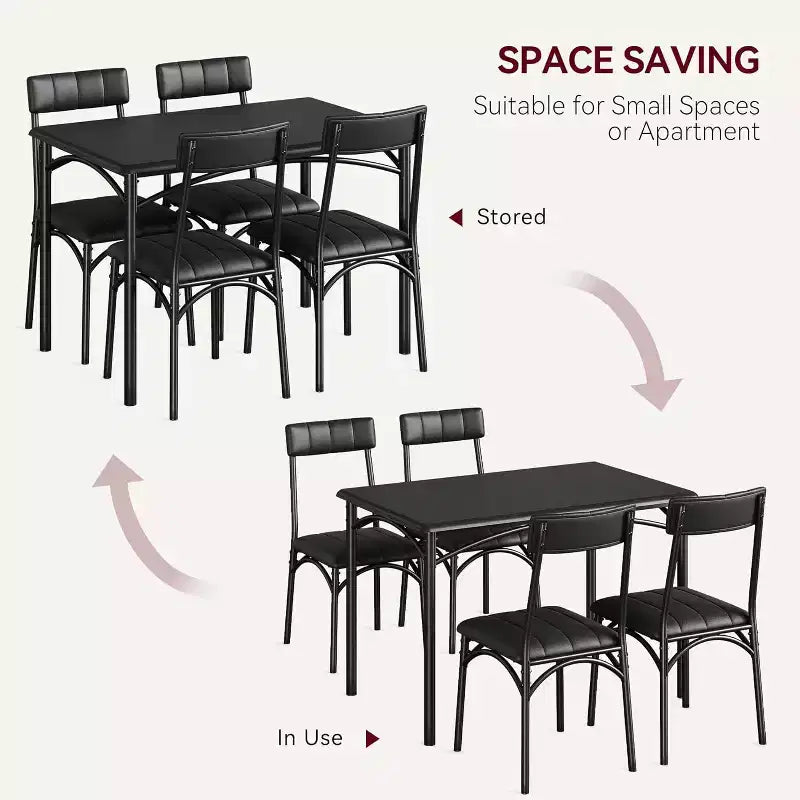 Set di 4 sedie da pranzo in stile industriale - Sedie da pranzo ergonomiche e spesse per cucina e angolo colazione, mobili per appartamento con telaio in legno