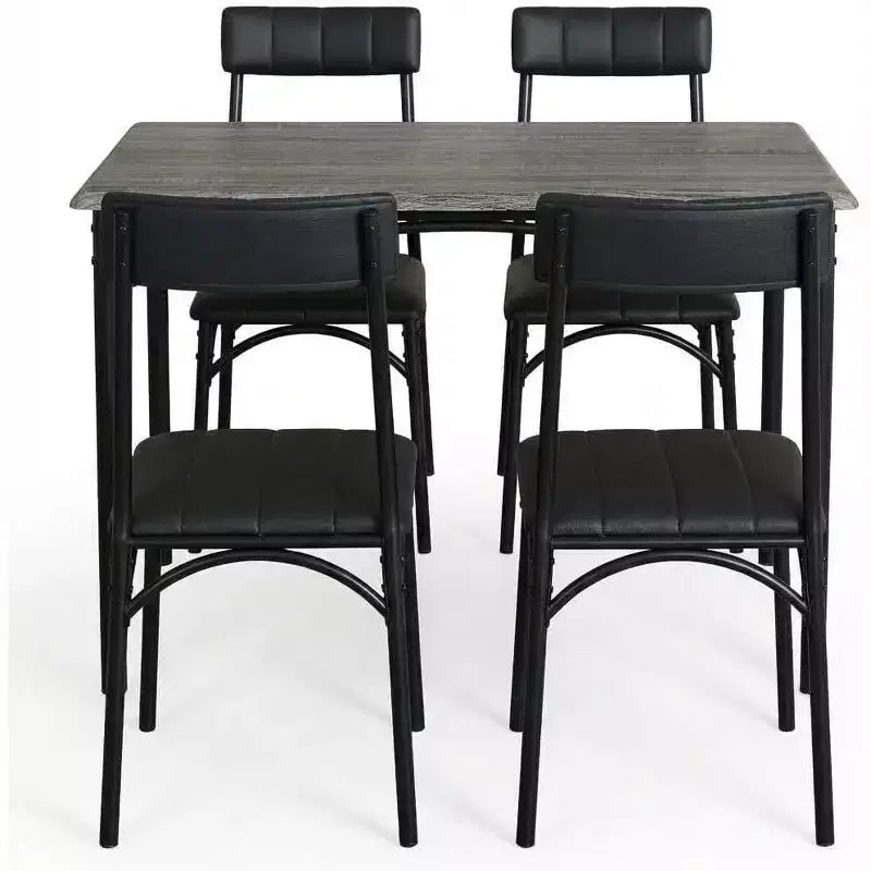 Set di 4 sedie da pranzo in stile industriale - Sedie da pranzo ergonomiche e spesse per cucina e angolo colazione, mobili per appartamento con telaio in legno