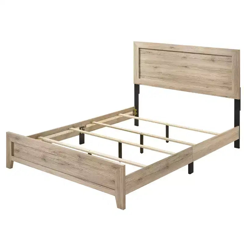 Letto king-size con venature e nodi a vista, Marrone naturale