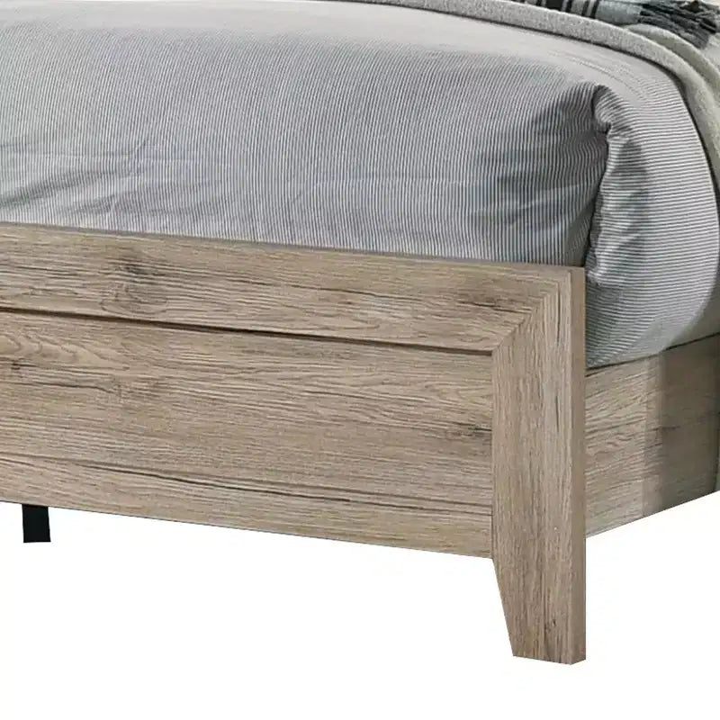 Letto king-size con venature e nodi a vista, Marrone naturale
