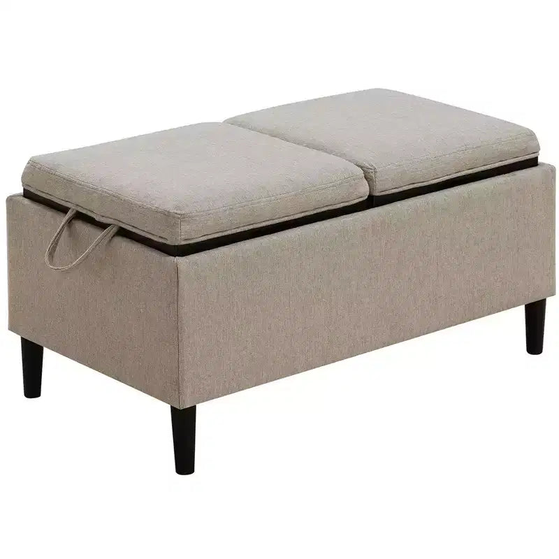 Pouf contenitore con due vassoi rimovibili e reversibili