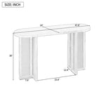 Consolle stretta in rattan con piano ovale e contenitore