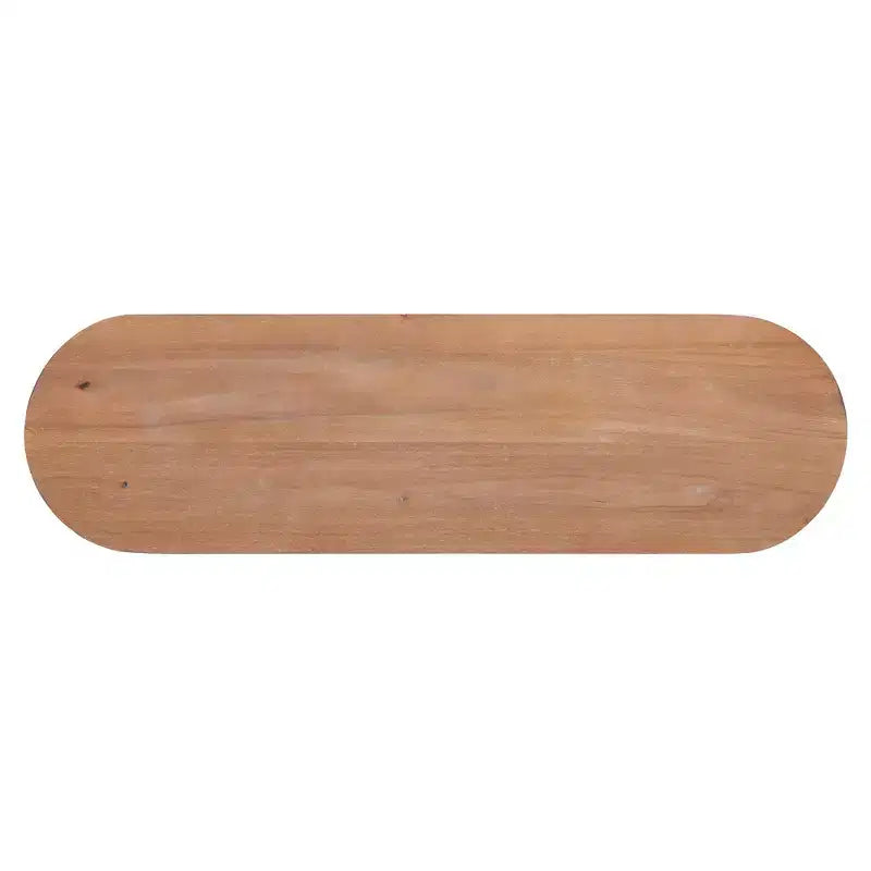 Consolle stretta in rattan con piano ovale e contenitore