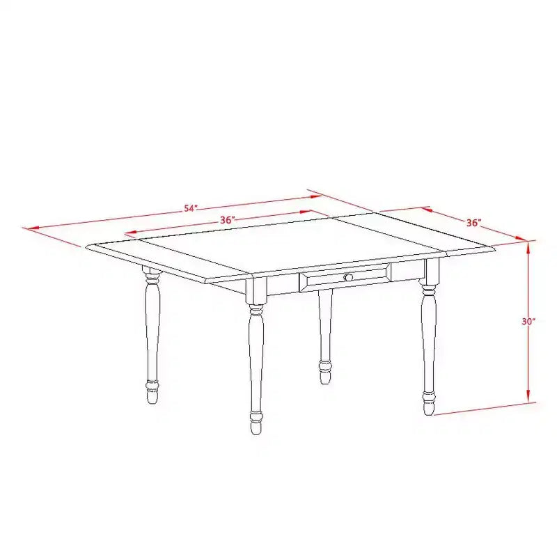 Set da pranzo rotondo con ribalte a 5 pezzi, bianco lino, per 4 persone