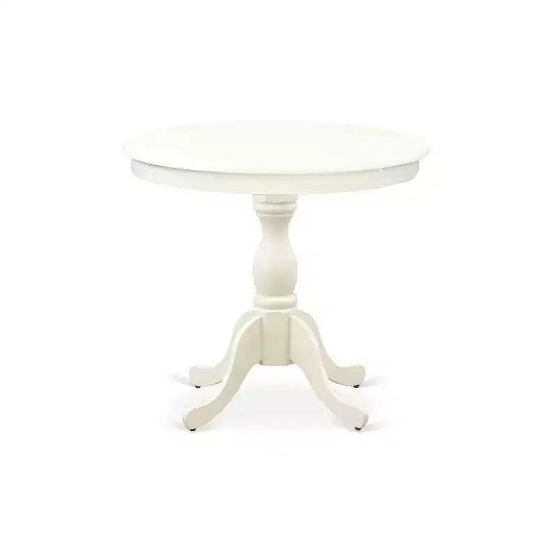 Set da pranzo rotondo da 3 pezzi, bianco lino, 2 posti a sedere