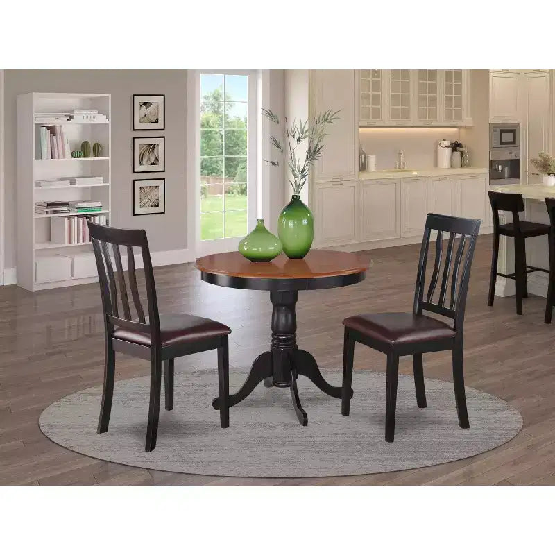 Set da Tavolo da Pranzo da Cucina 3 Pezzi con 2 Sedie, Posti a Sedere 2