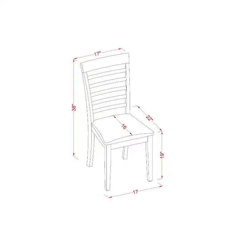 Set da pranzo rettangolare rustico da 5 pezzi, 4 posti a sedere