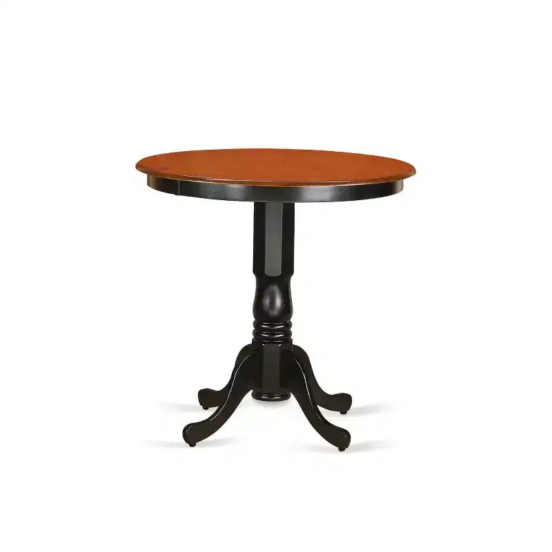 Set da pranzo 3 pezzi altezza bancone con tavolo rotondo a piedistallo, 2 posti a sedere