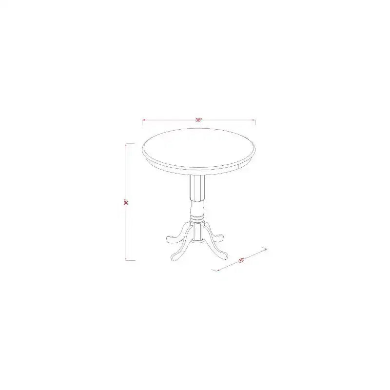 Set da pranzo 3 pezzi altezza bancone con tavolo rotondo a piedistallo, 2 posti a sedere