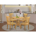 Set da Pranzo in Quercia Naturale da 5 Pezzi con 4 Sedie