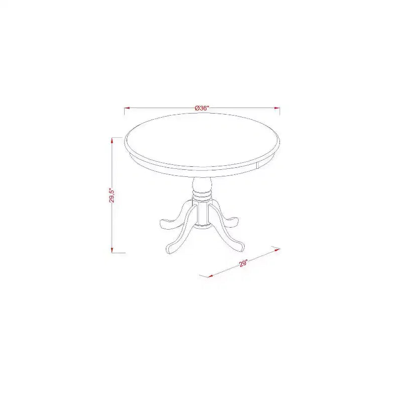 Set da pranzo di 5 pezzi nero e ciliegio con 4 sedie Parson