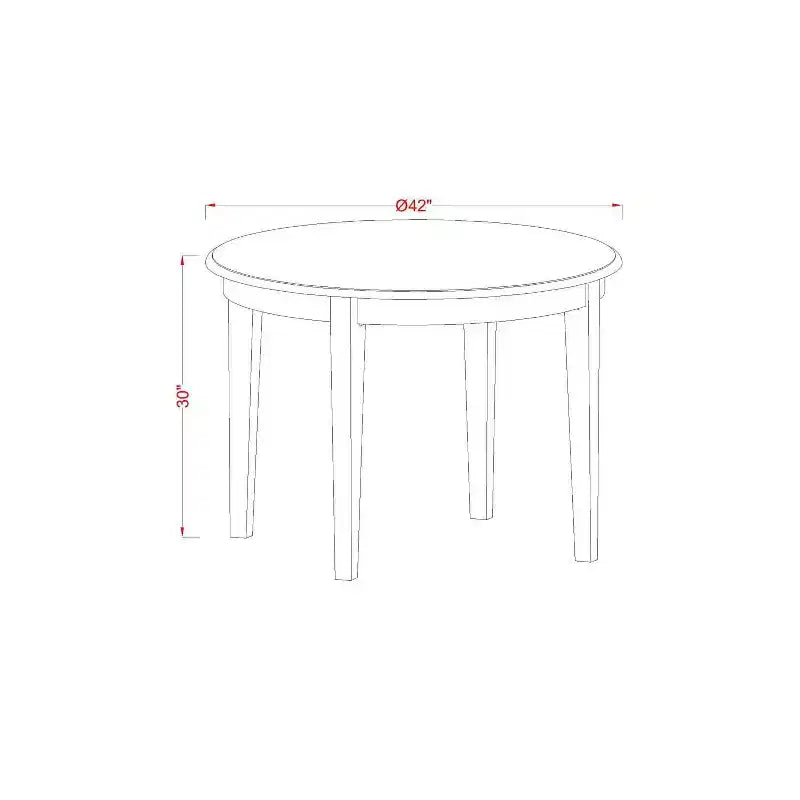 Set da pranzo da 3 pezzi in legno massello con tavolo rotondo lino bianco