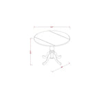 Set da Pranzo Rotondo in Stile Southwestern - Tavolo e Sedie da Cucina a 3 Pezzi - Finitura Rovere, 42 Pollici