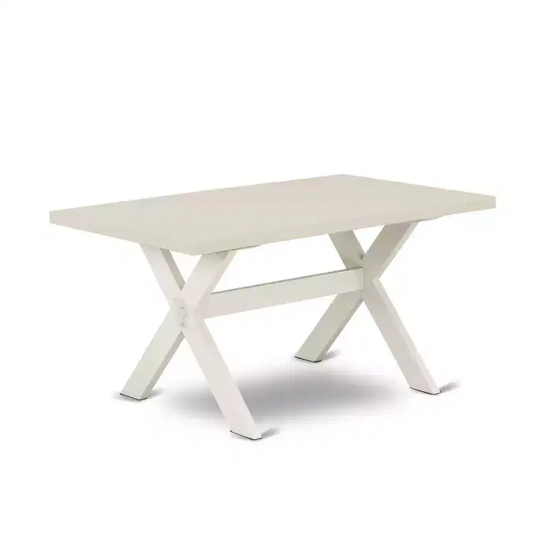 Set da pranzo 5 pezzi spazzolato con filo metallico bianco lino con 4 sedie
