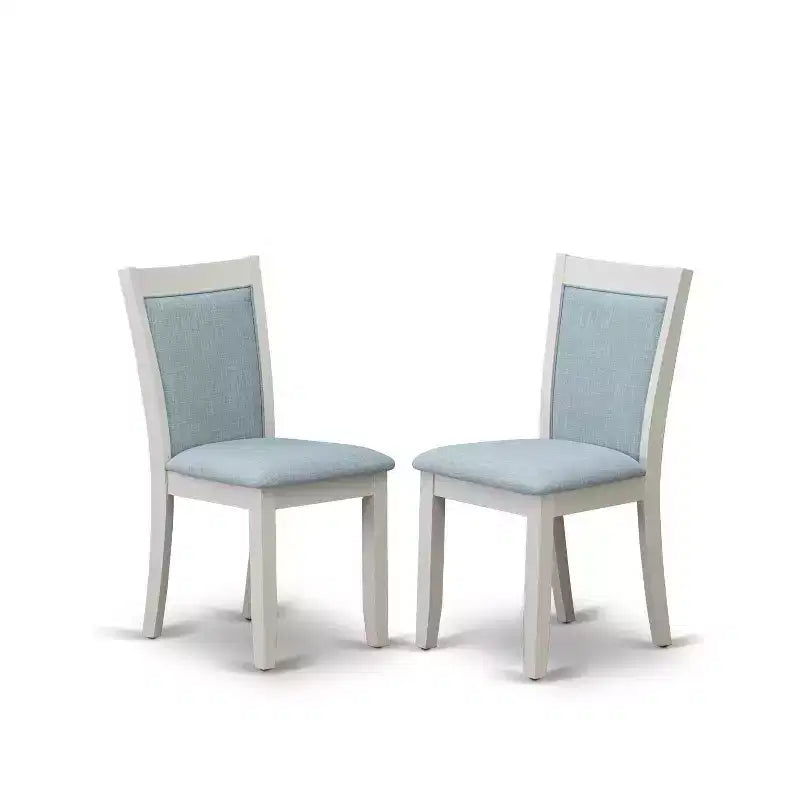 Set da pranzo 5 pezzi spazzolato con filo metallico bianco lino con 4 sedie