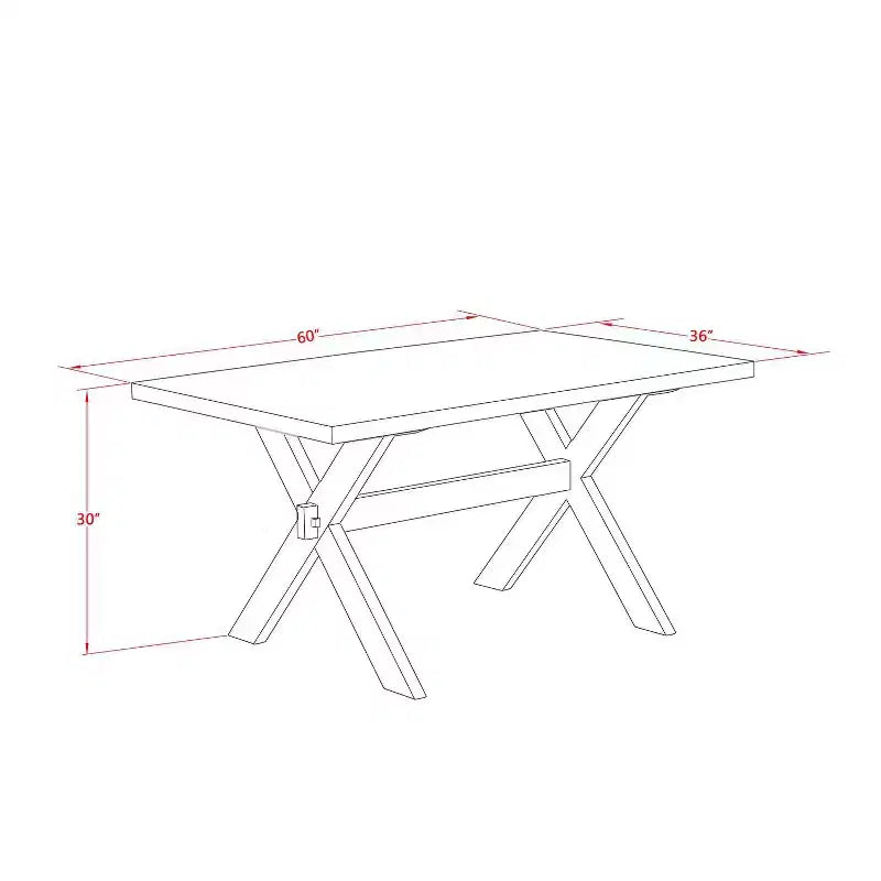 Set da pranzo 5 pezzi spazzolato con filo metallico bianco lino con 4 sedie