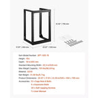 Armadio Rack da Parete 15U, Capacità 150 libbre, Open Frame con Oscillazione a 180 Gradi, Acciaio al Carbonio