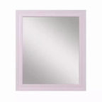 Specchio da parete rettangolare con cornice in legno rosa lucido, 34x39 pollici