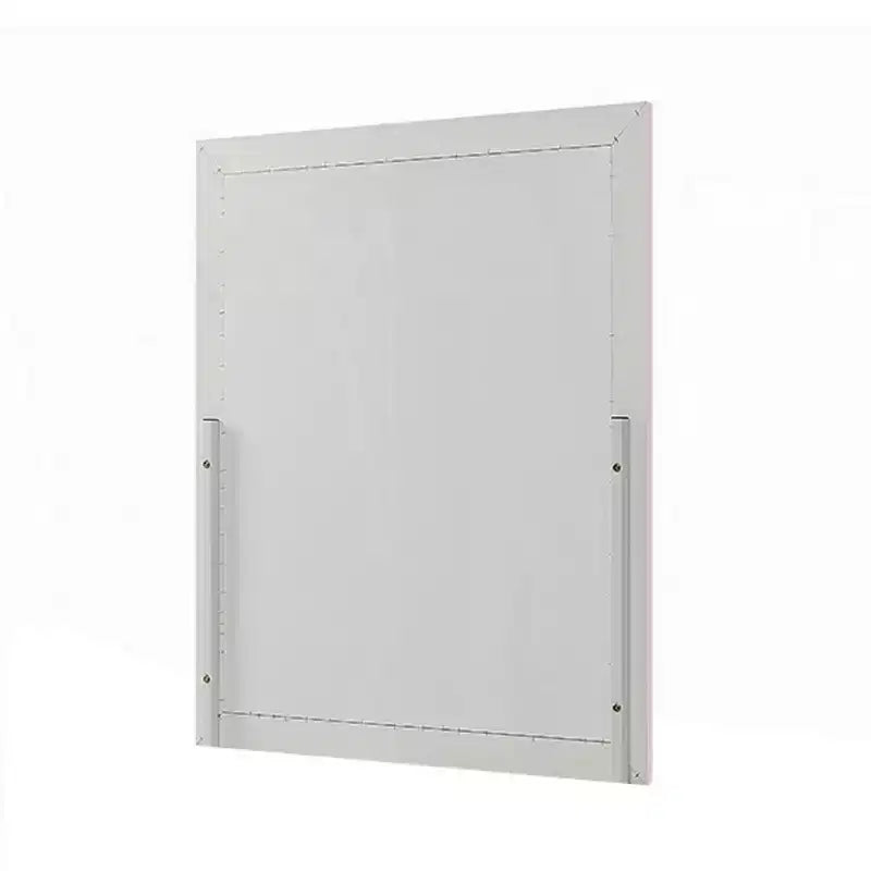 Specchio da parete rettangolare con cornice in legno rosa lucido, 34x39 pollici