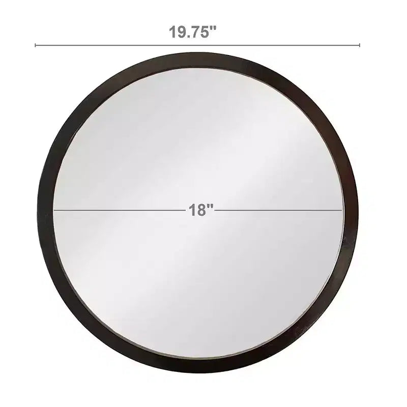 Specchio da parete rotondo 20x20 pollici con cornice in legno per bagno o camera da letto