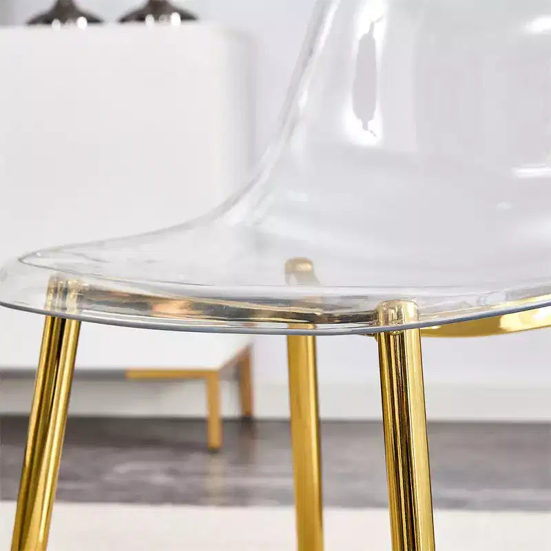 Set di 6 sedie da pranzo trasparenti senza braccioli con schienale, stile nordico moderno per cucina, sala da pranzo, soggiorno o ufficio