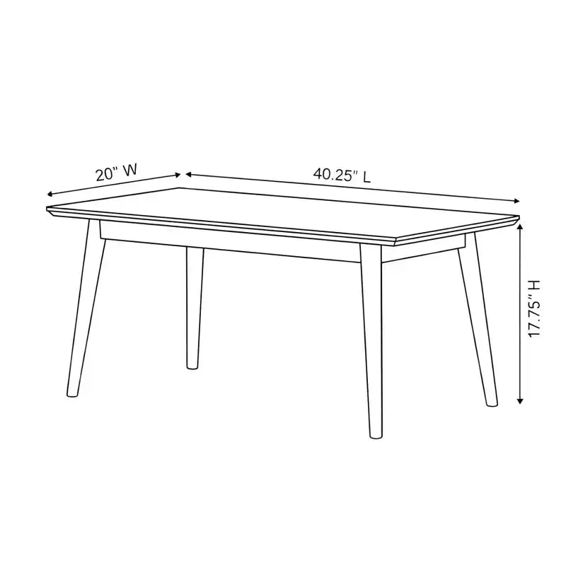Tavolino Rettangolare Mid-Century Modern (1020mm x 510mm)